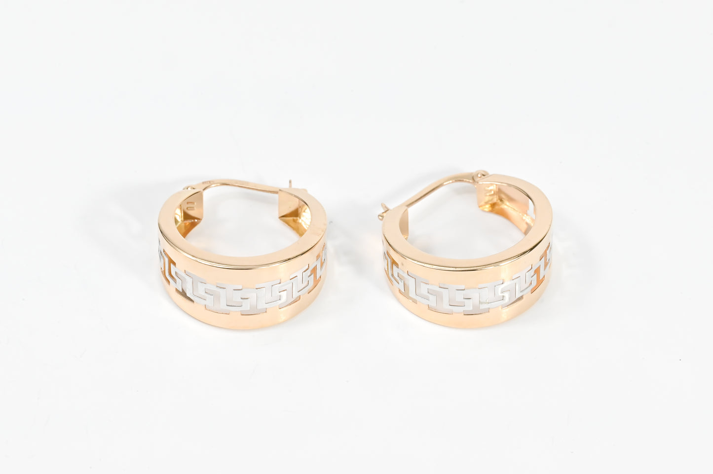Hoop Earrings White&Rose Gold