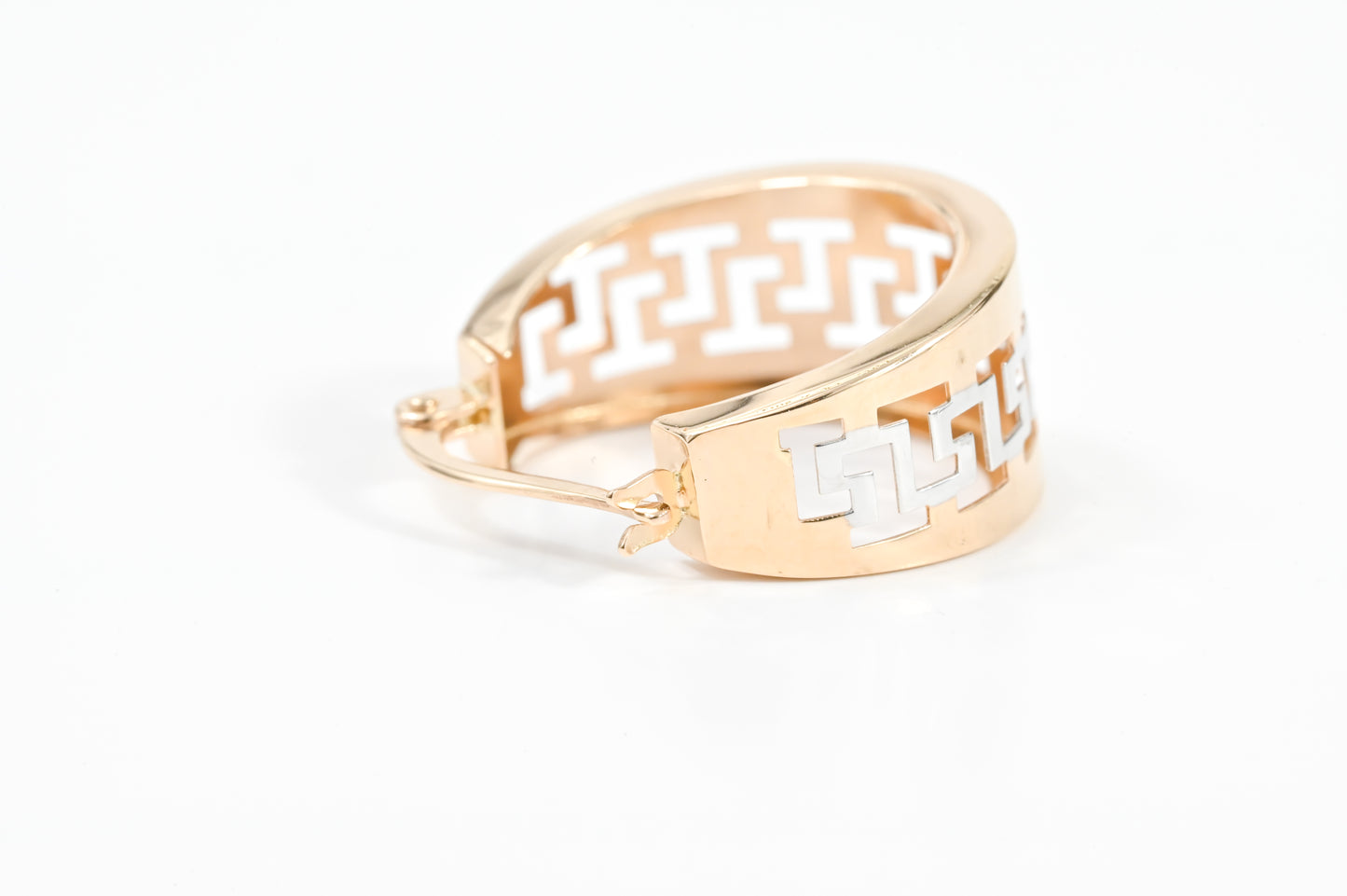Hoop Earrings White&Rose Gold