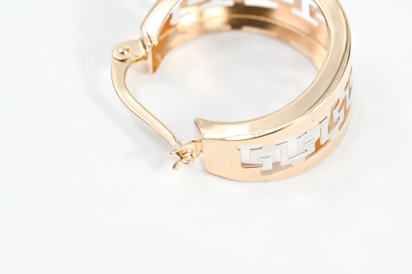 Hoop Earrings White&Rose Gold