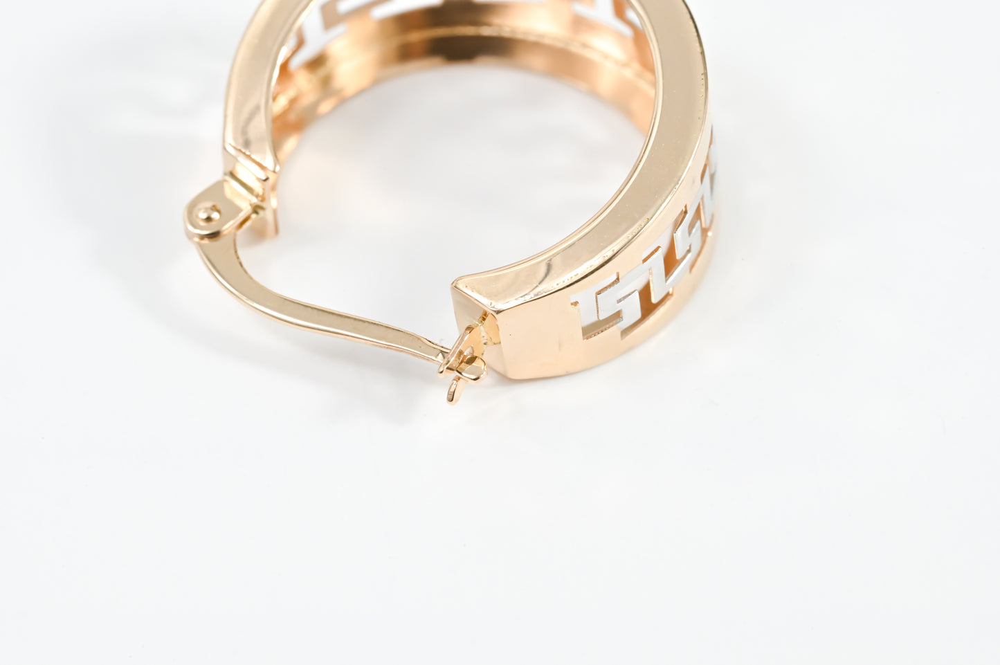 Hoop Earrings White&Rose Gold
