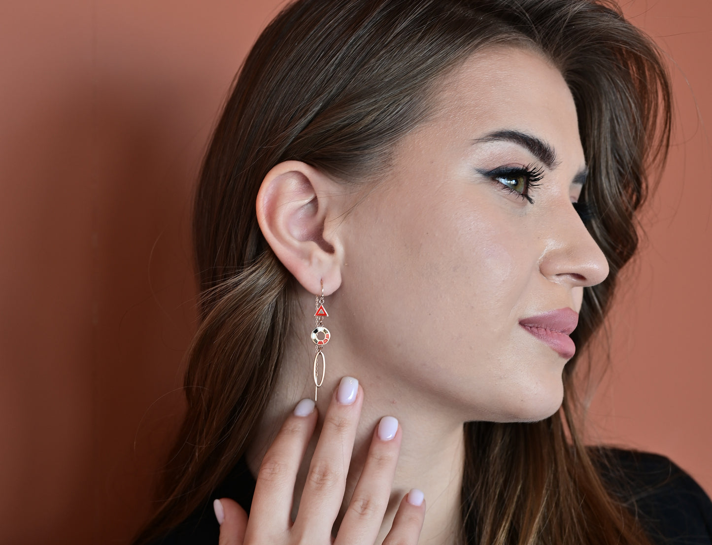 Earrings with Enamel