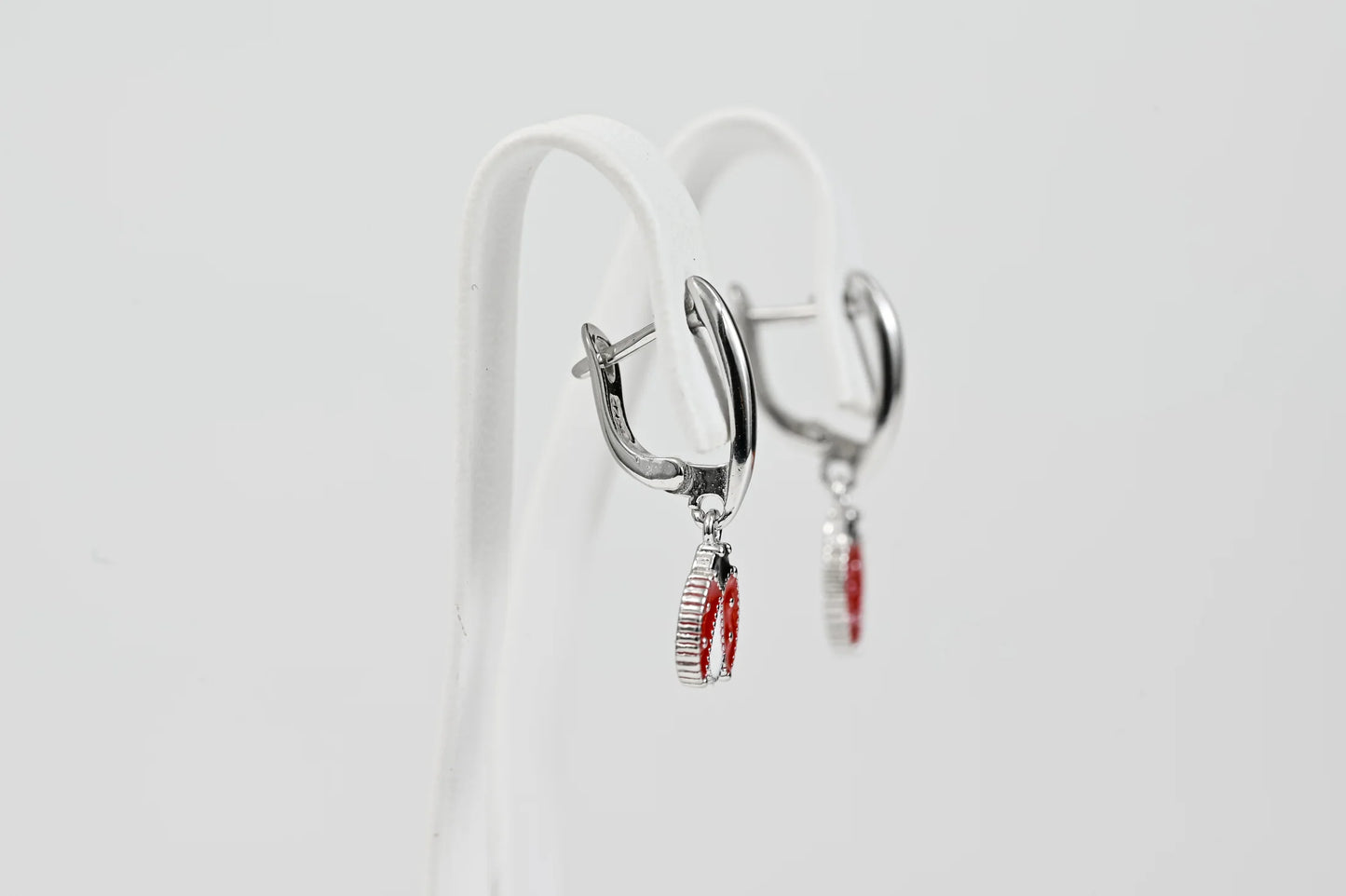Silver Kids Earrings Ladybug