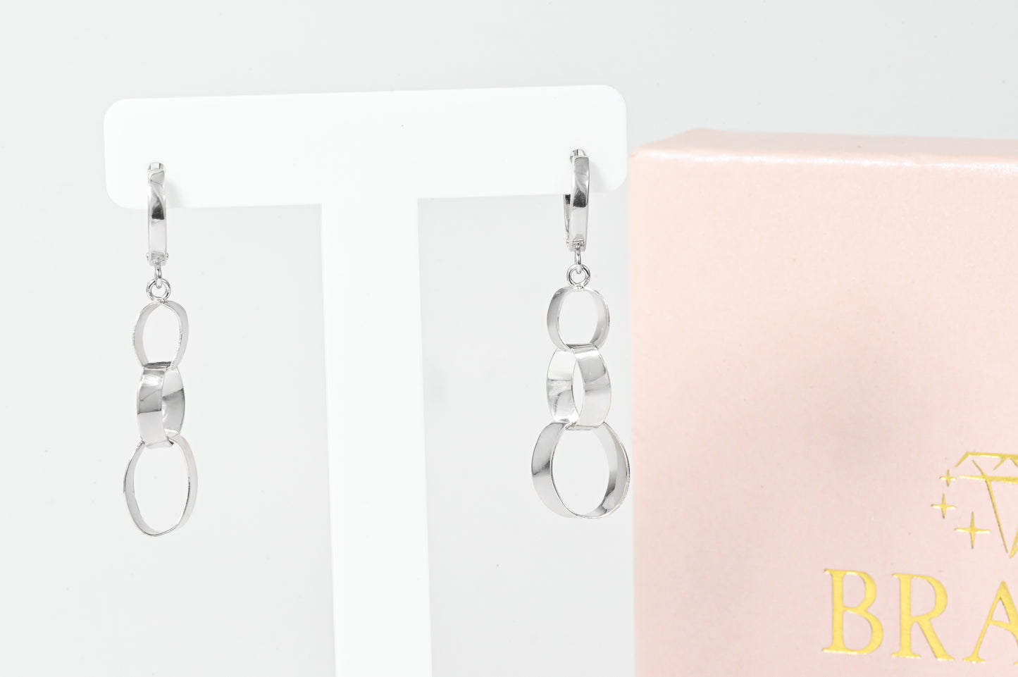 White Gold Dangle Earrings