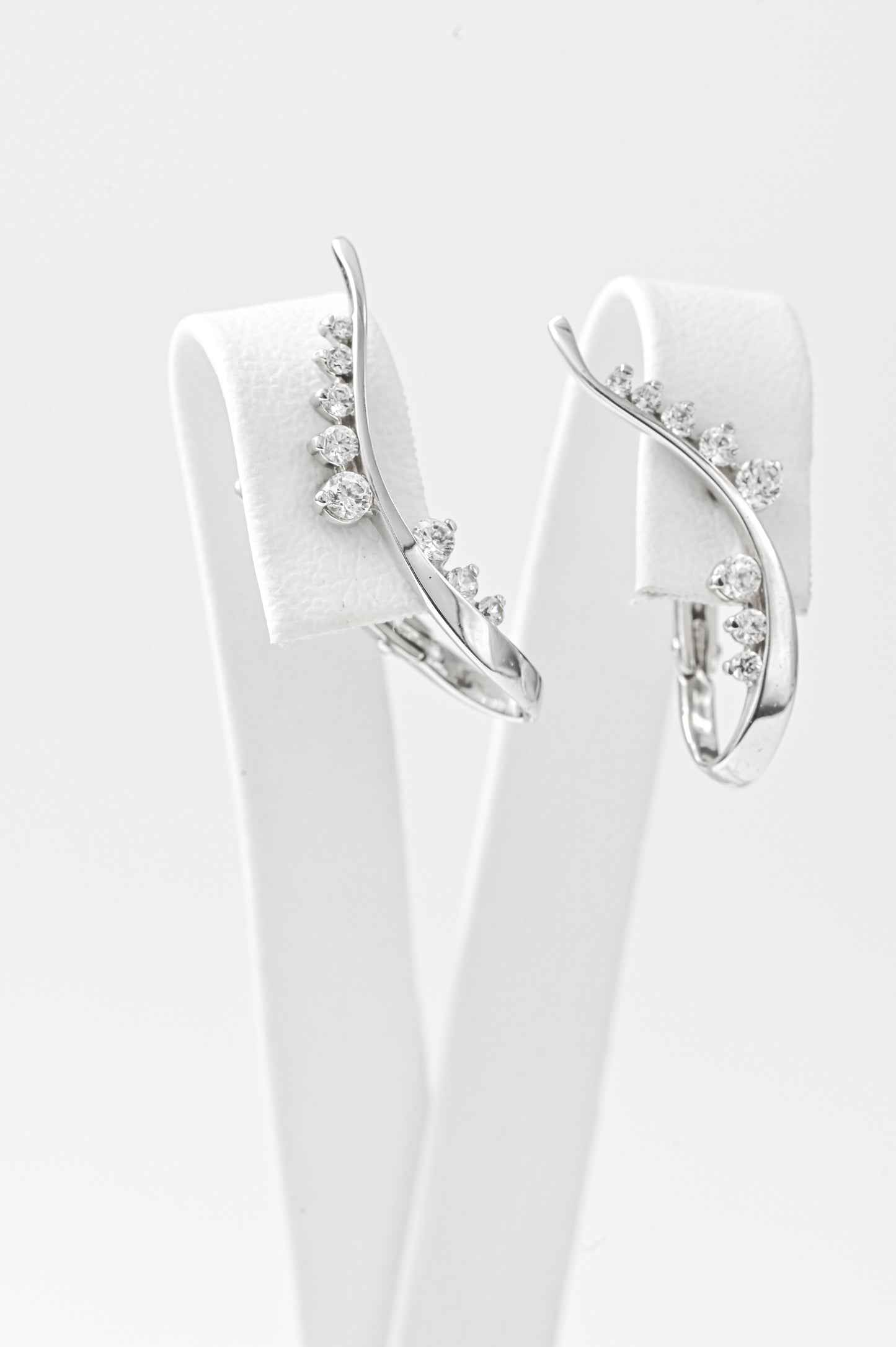 Earrings Branch White Gold with Zirconia stones