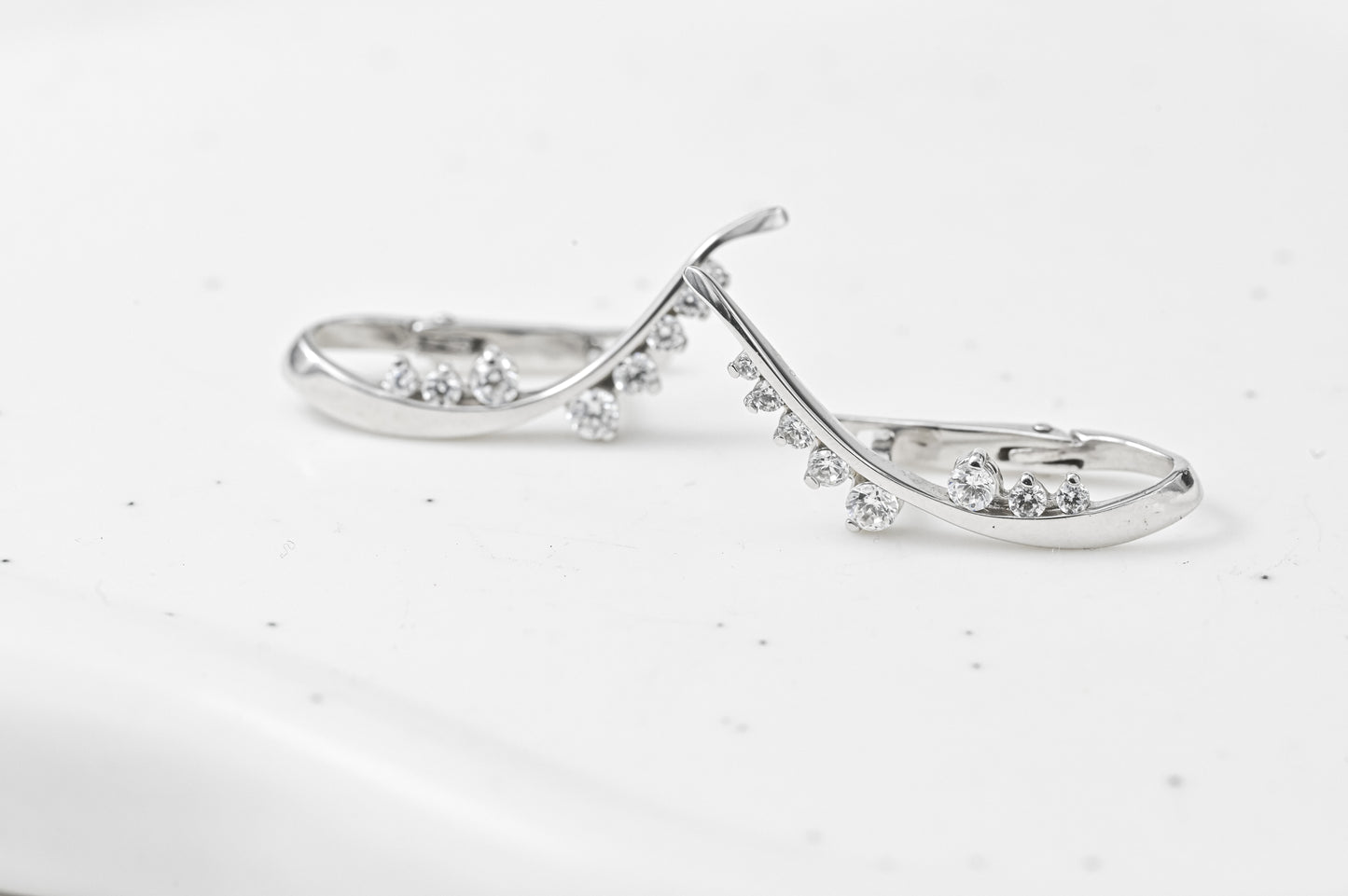 Earrings Branch White Gold with Zirconia stones