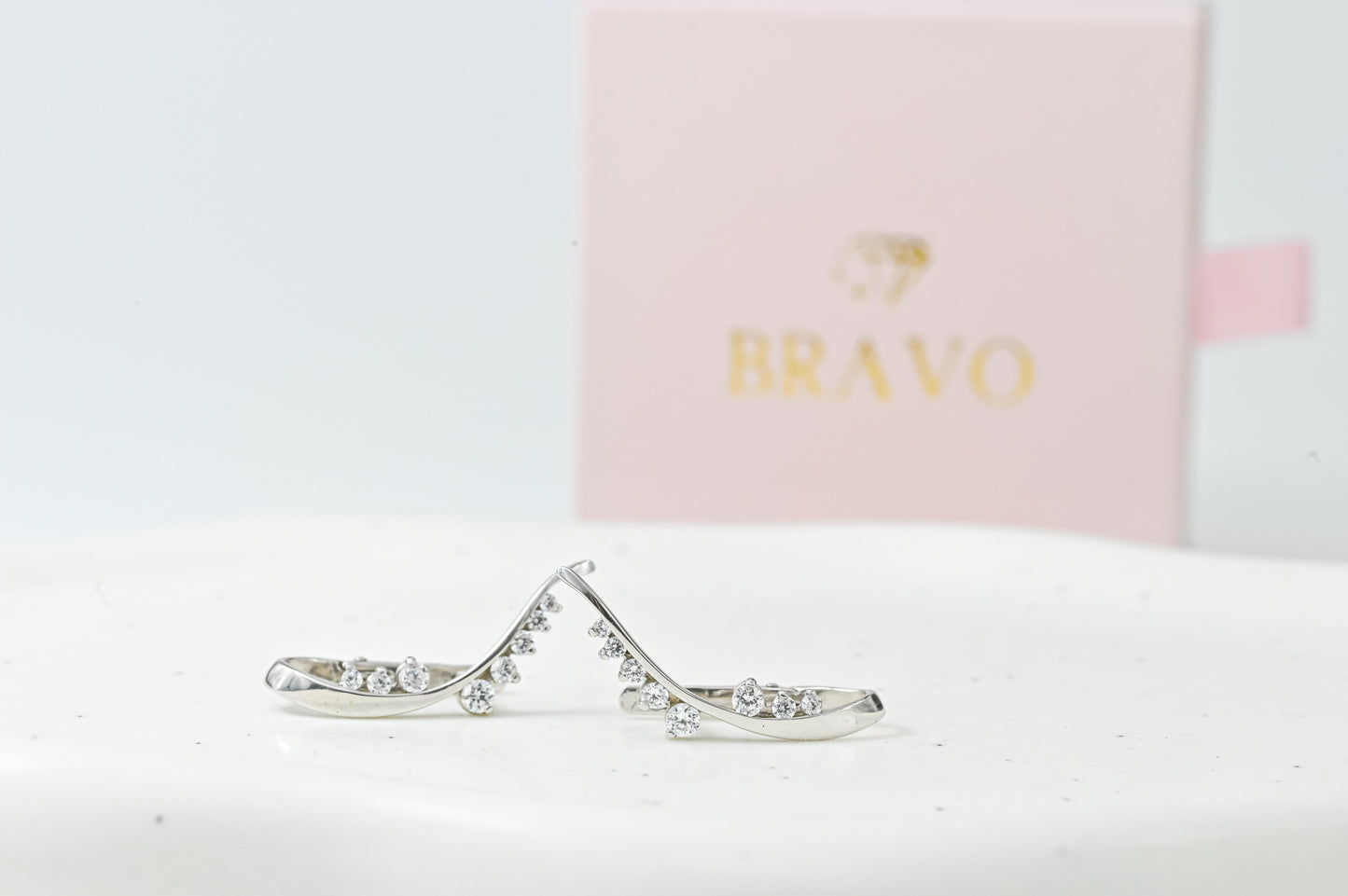 Earrings Branch White Gold with Zirconia stones