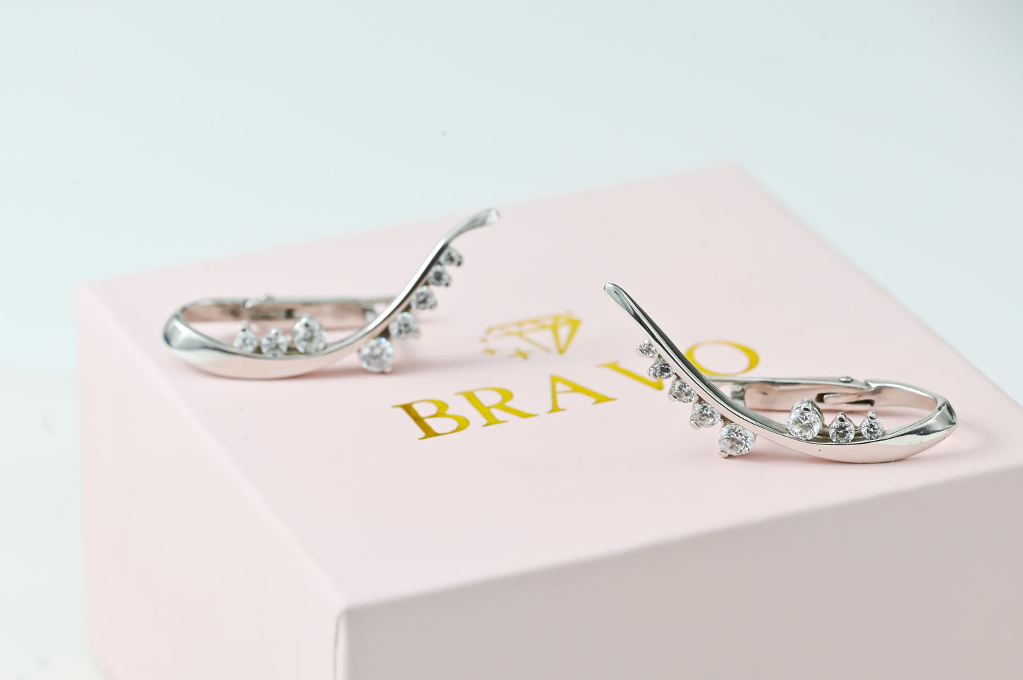 Earrings Branch White Gold with Zirconia stones