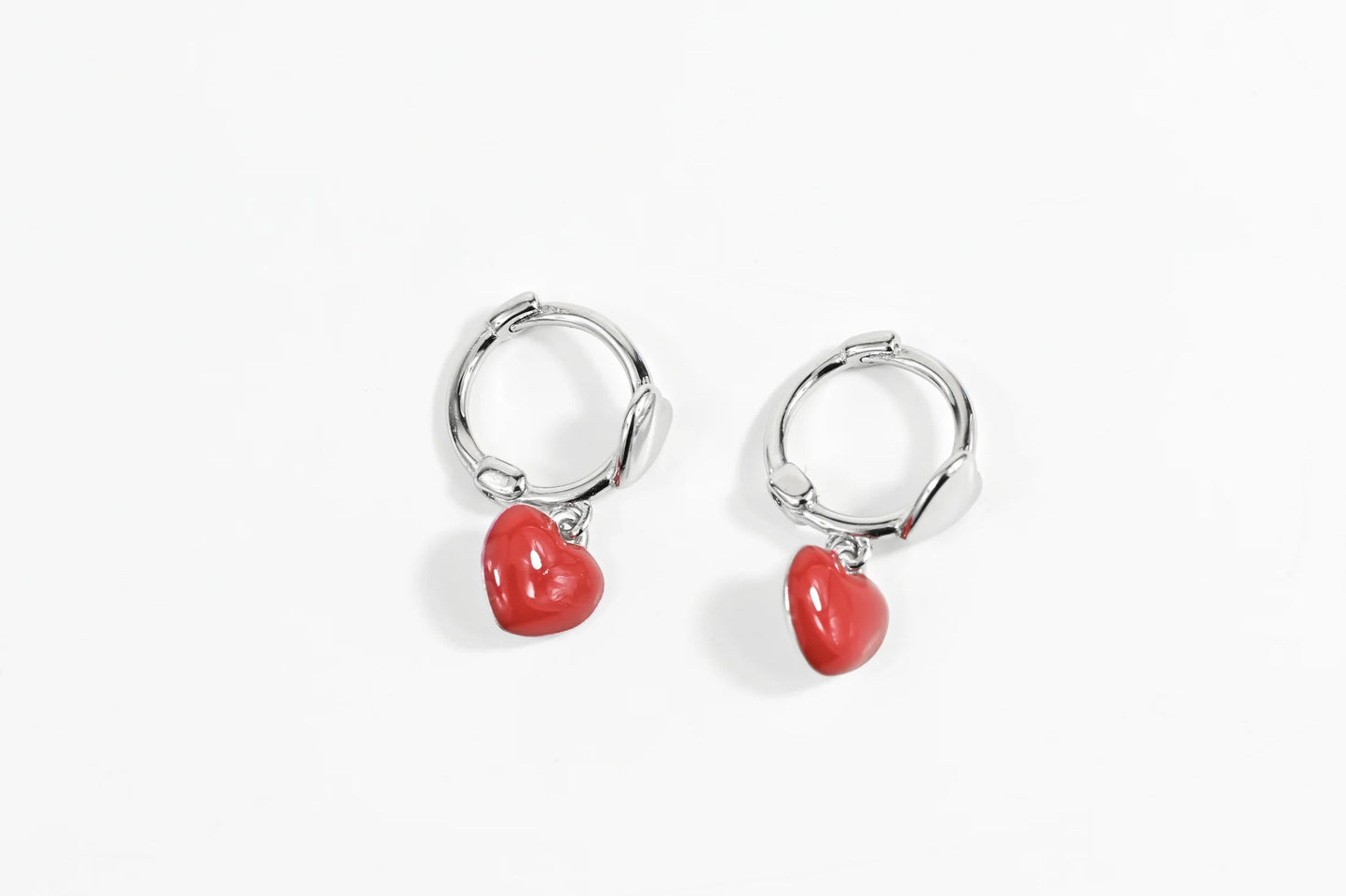 Silver Kids Earrings Love