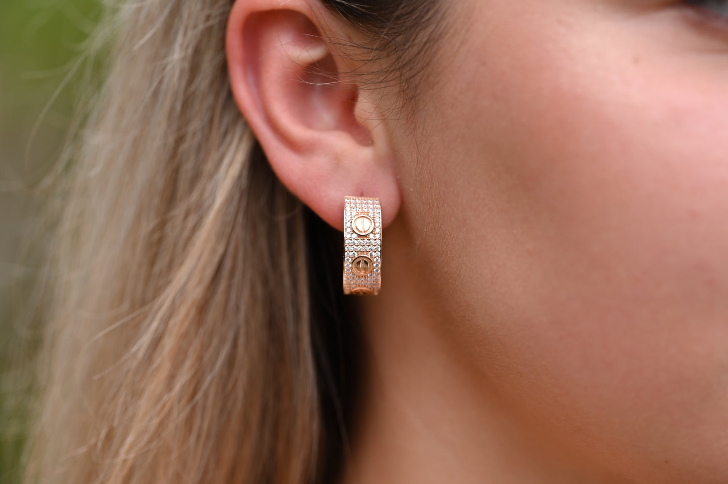 Bright Earrings with Zirconia stones