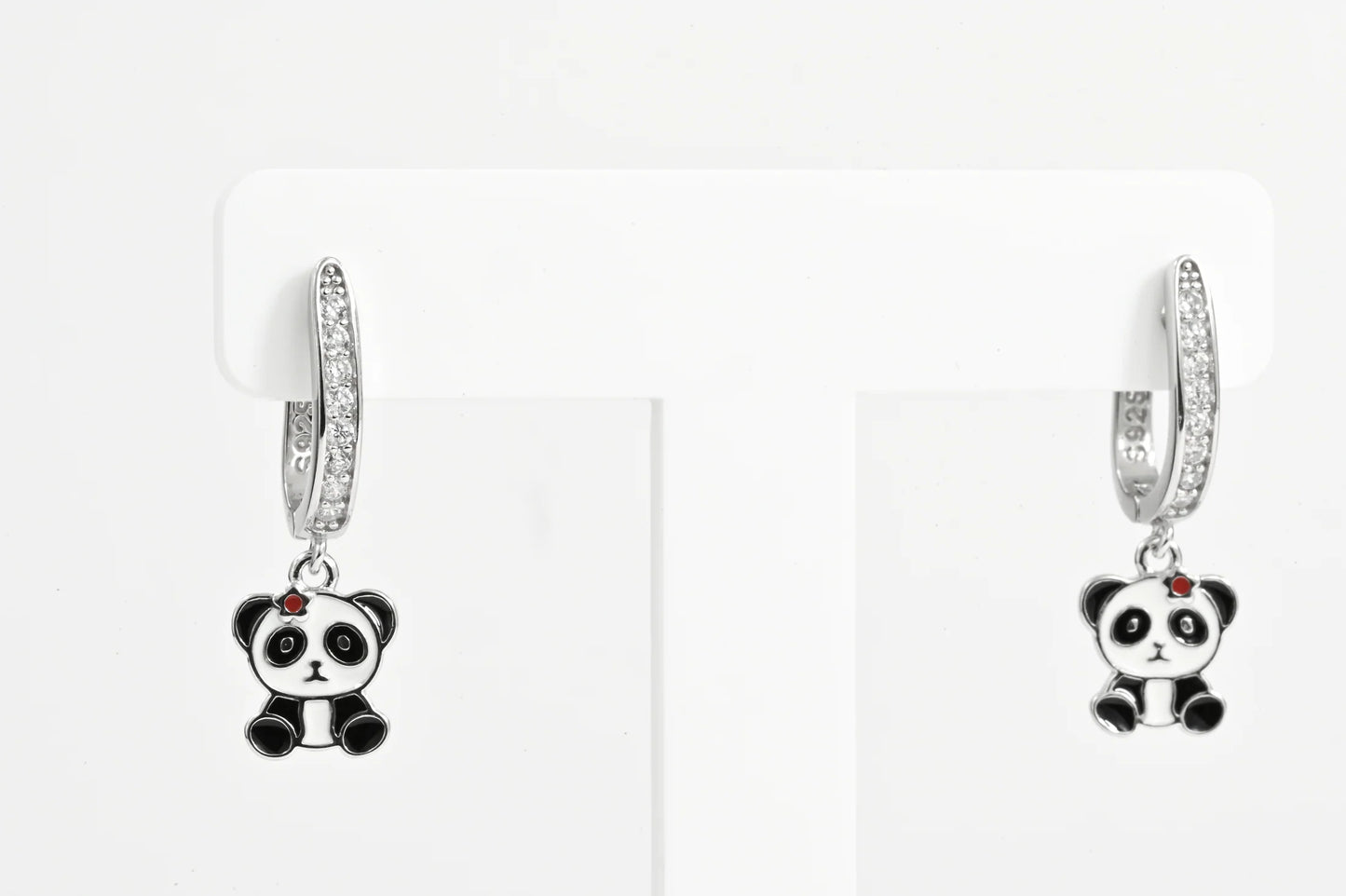 Silver Kids Earrings Panda
