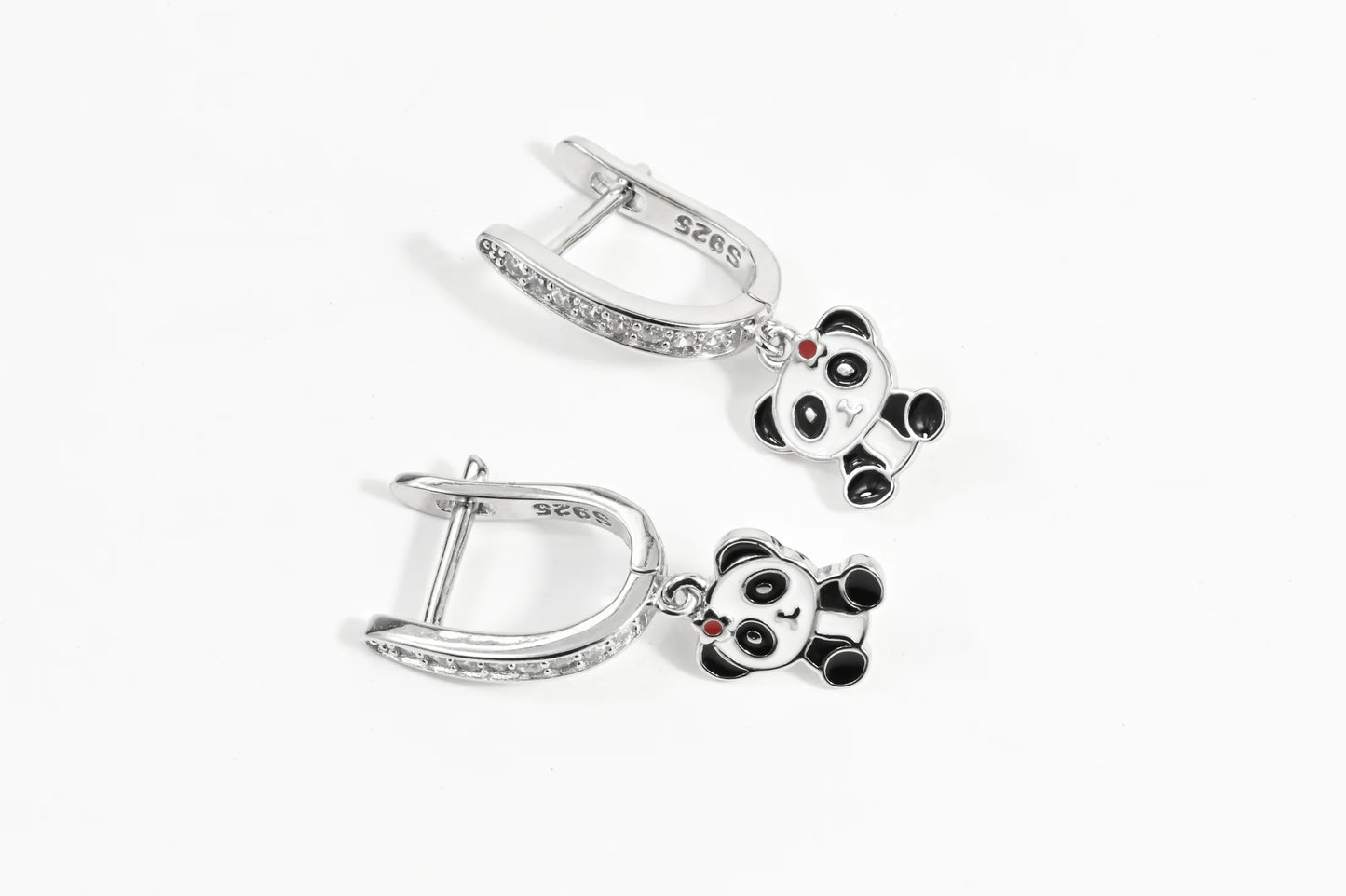 Silver Kids Earrings Panda