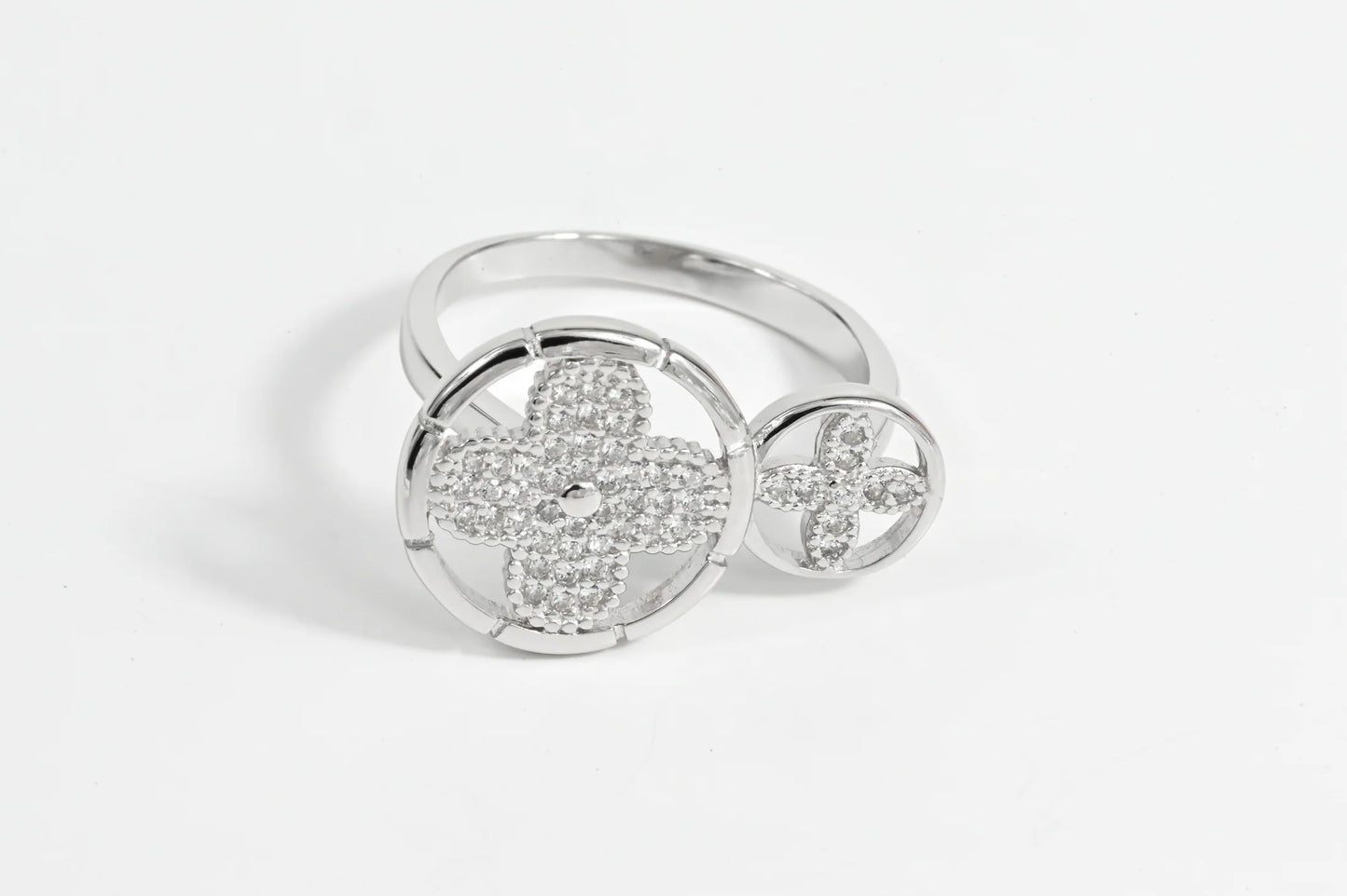Silver Set Flowers (Earrings,Ring)