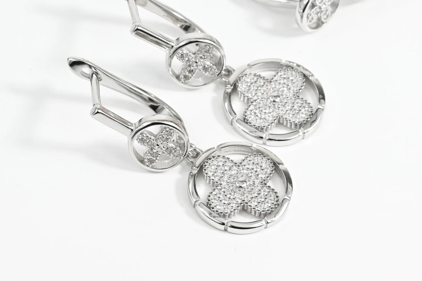 Silver Set Flowers (Earrings,Ring)