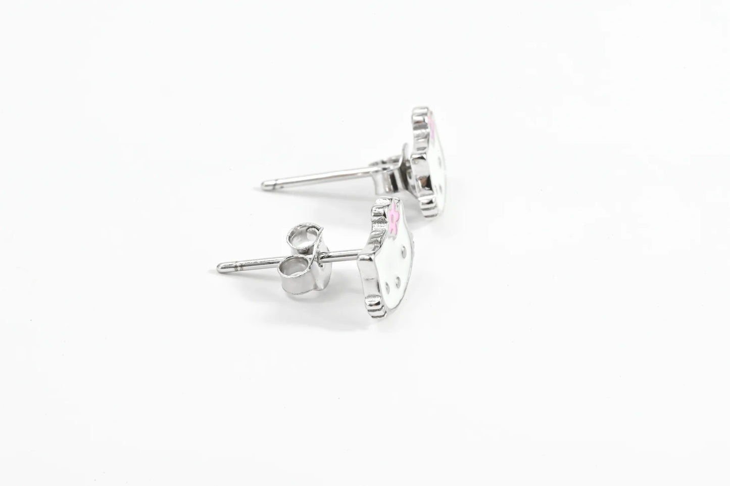Kids Silver Earrings Kitty
