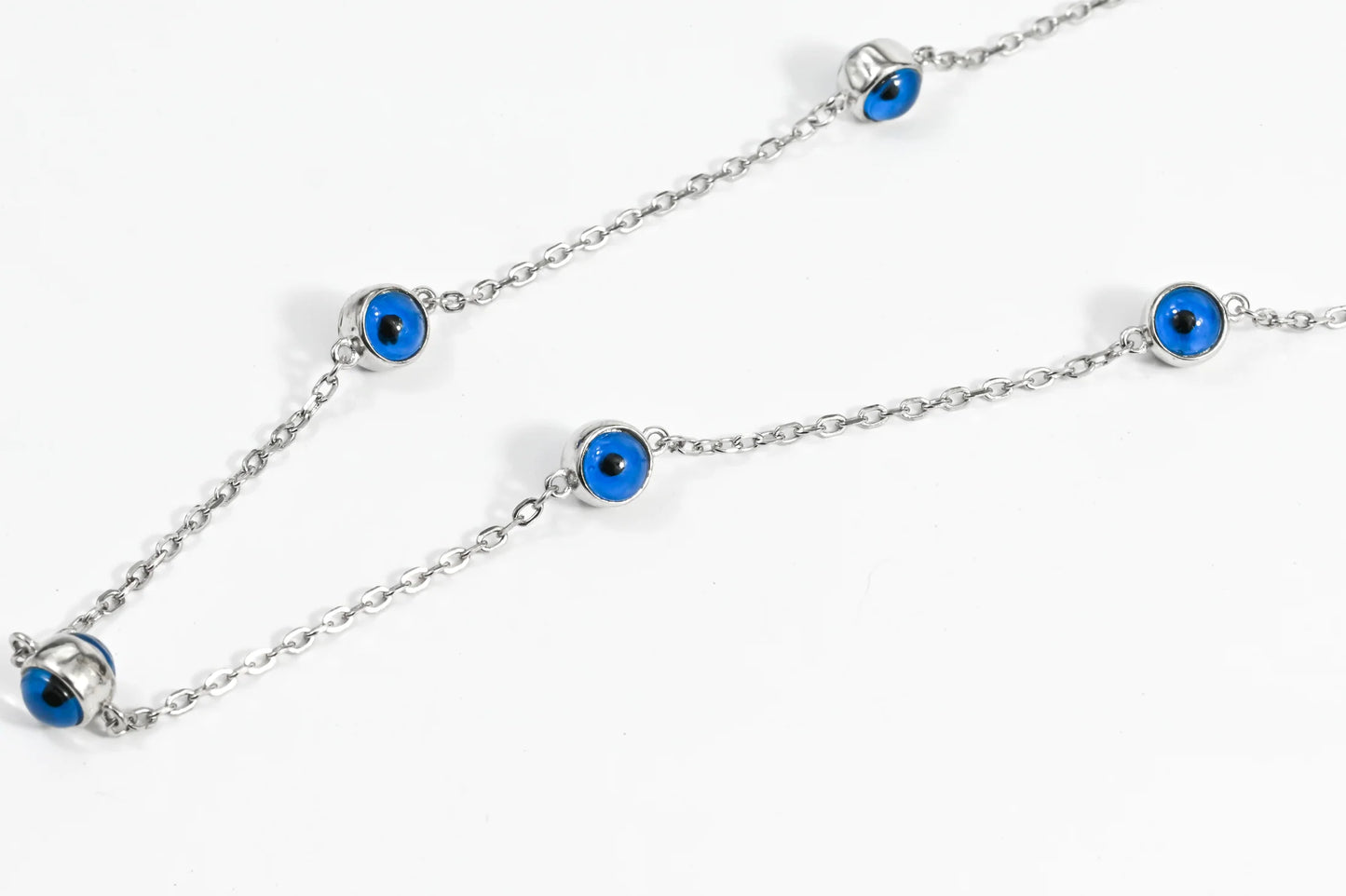 Silver Necklace Blue Eye