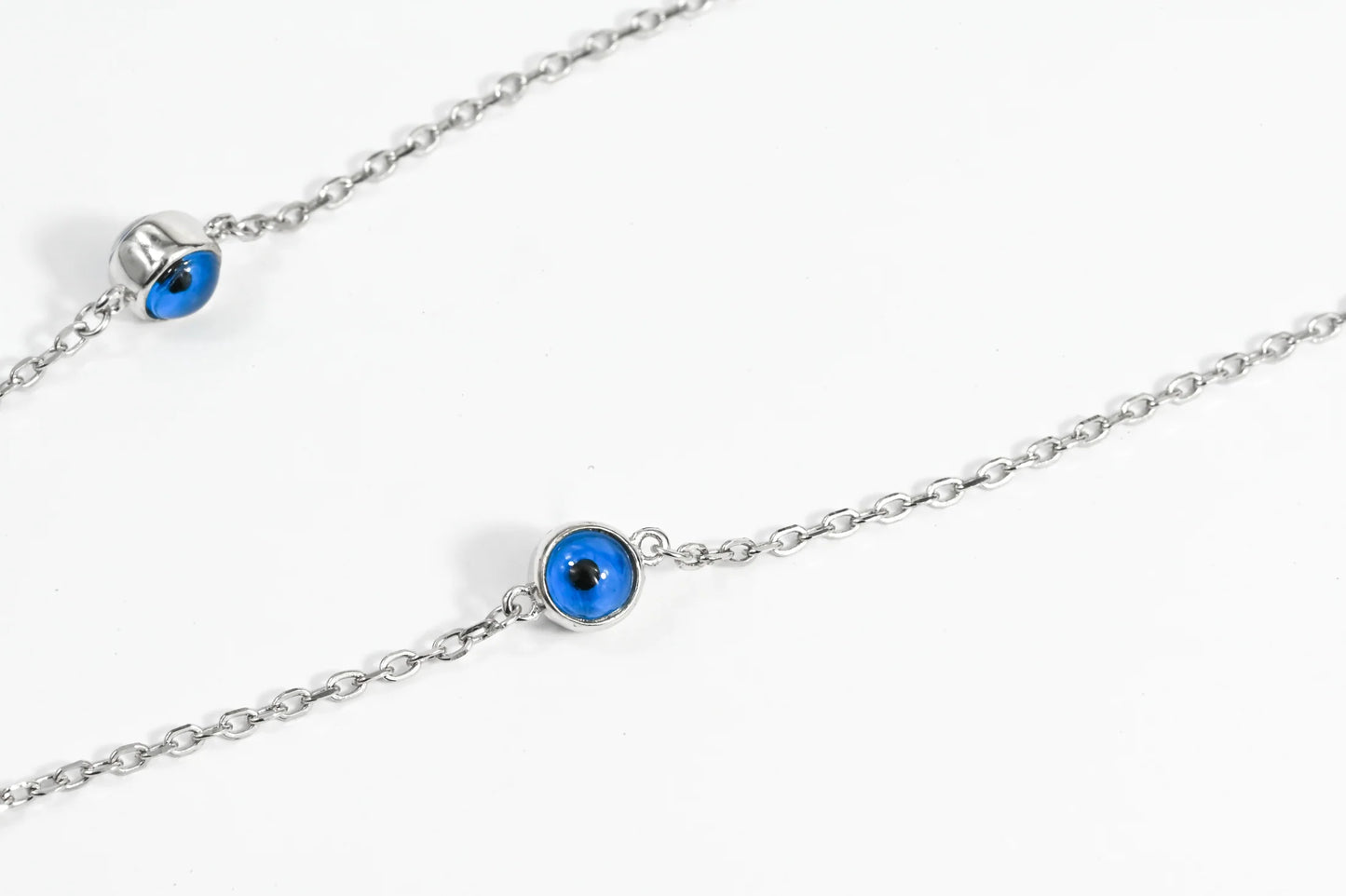 Silver Necklace Blue Eye