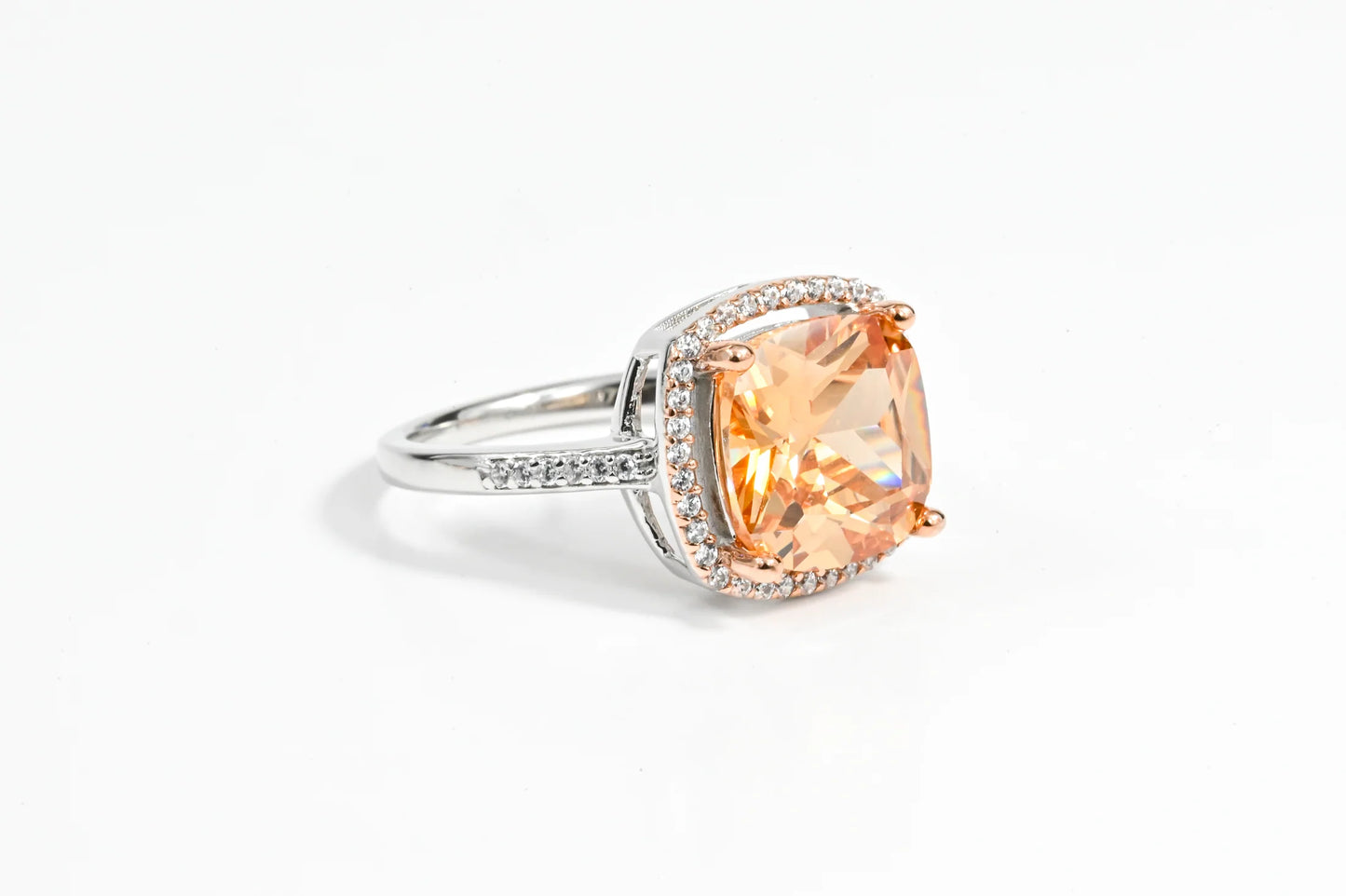 Silver Set Orange Zirconia stones