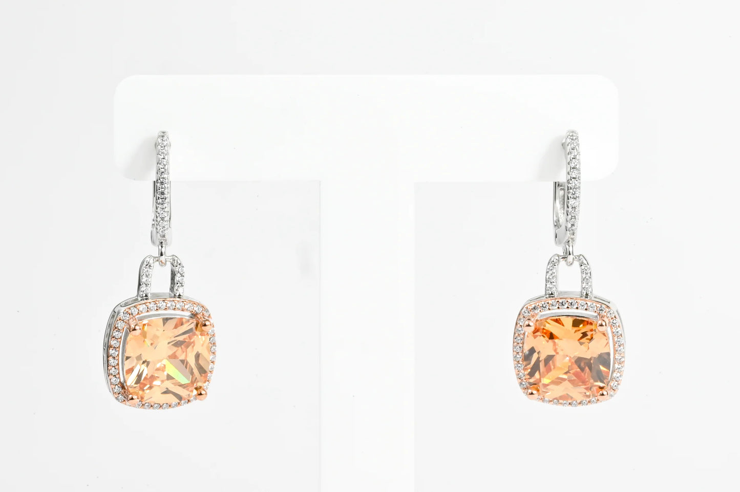 Silver Set Orange Zirconia stones