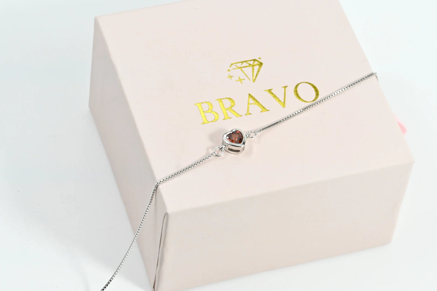 Silver Bracelet Red Heart