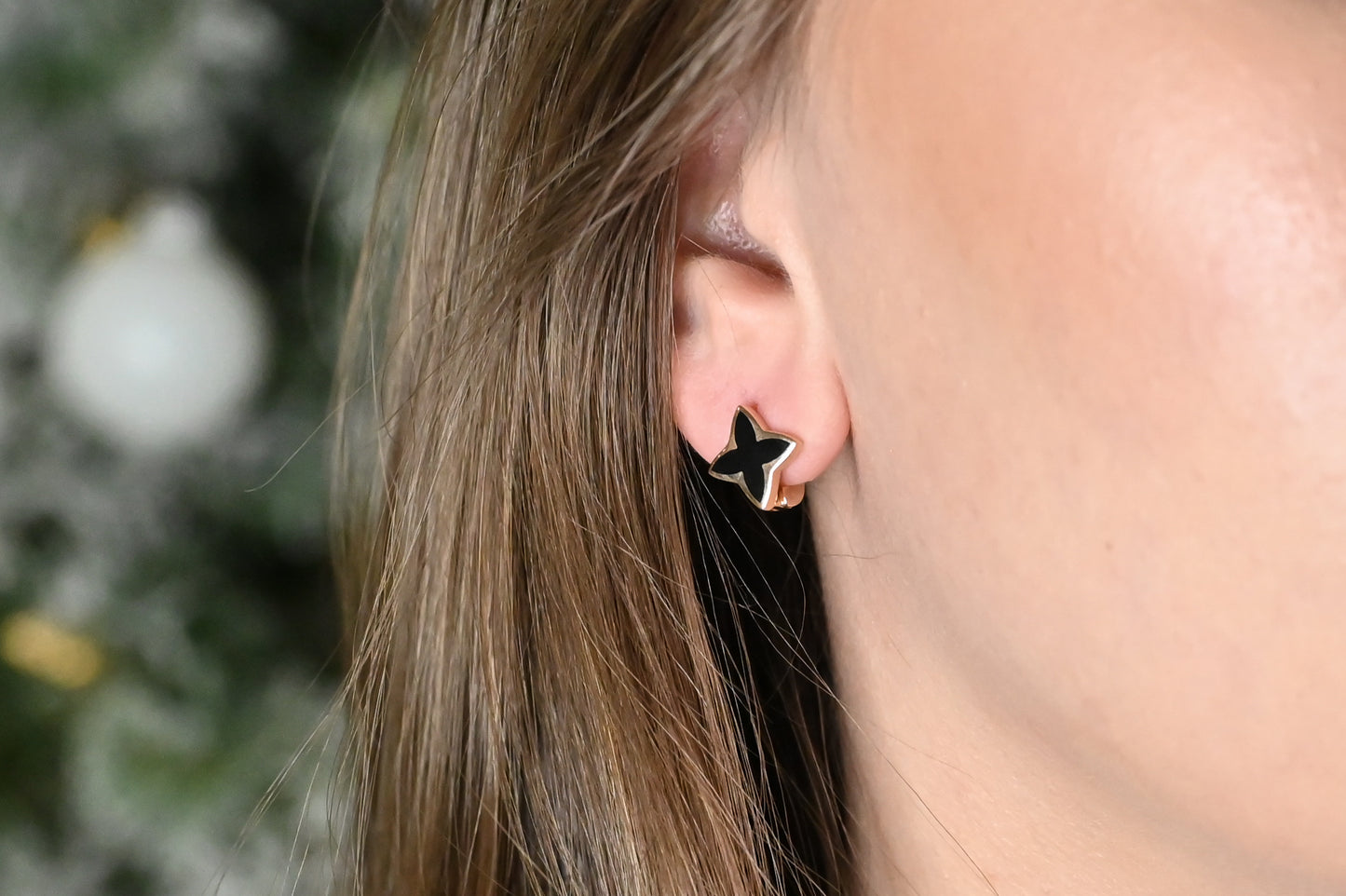 Black Enamel Earrings
