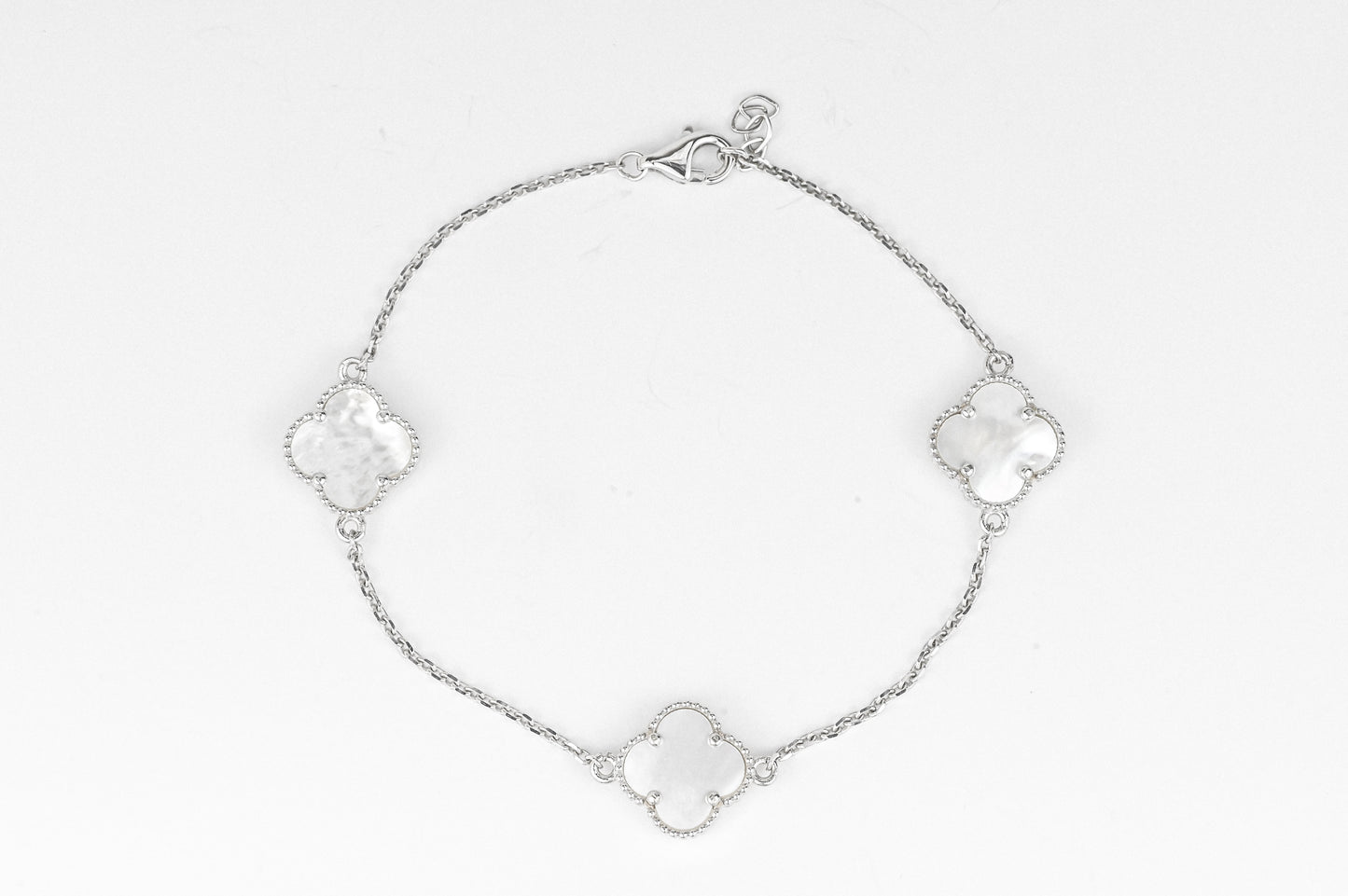 Bracelet White Gold Mother of Pearl clover
