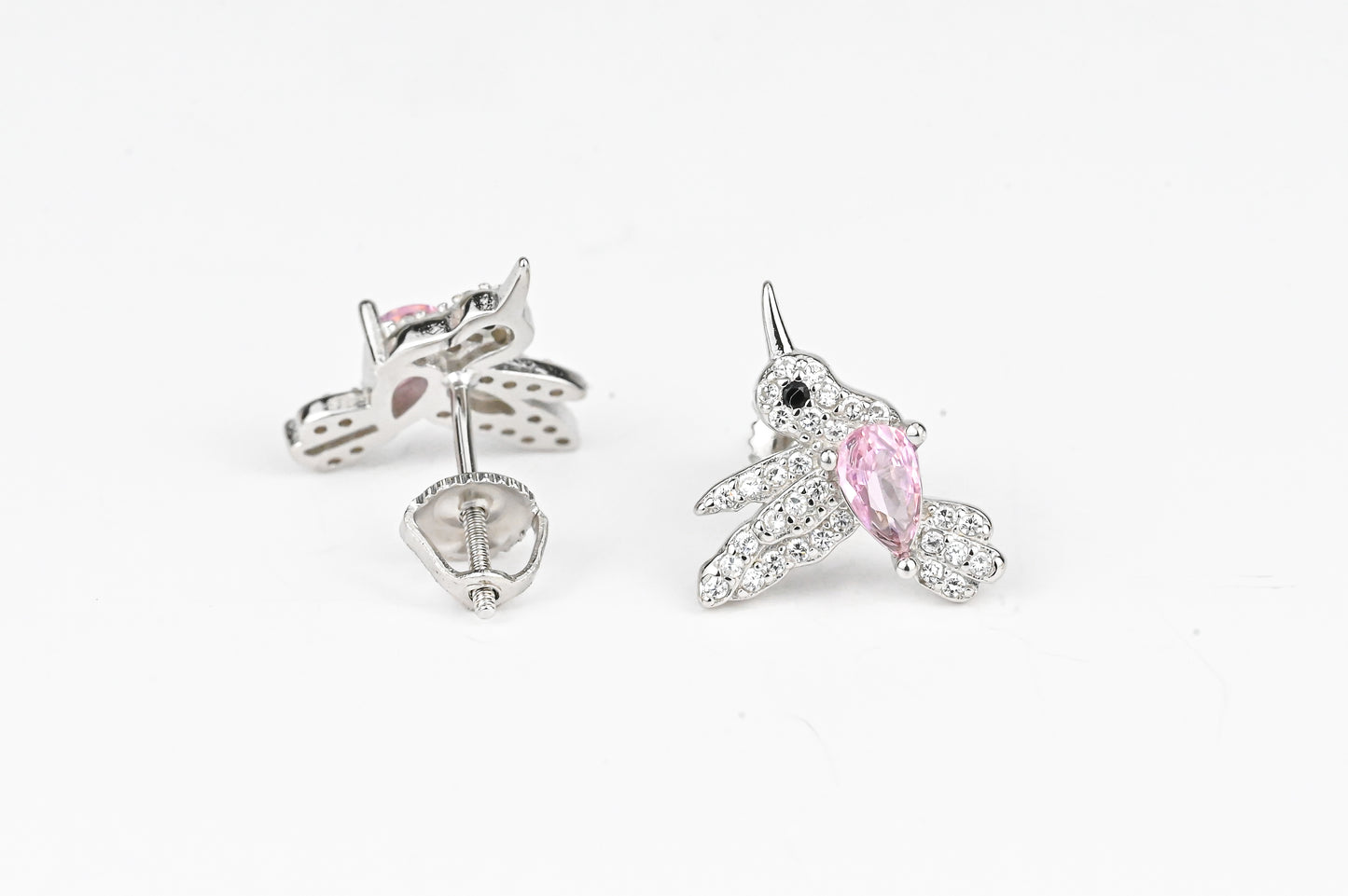 Silver Stud Kids Earrings Bird