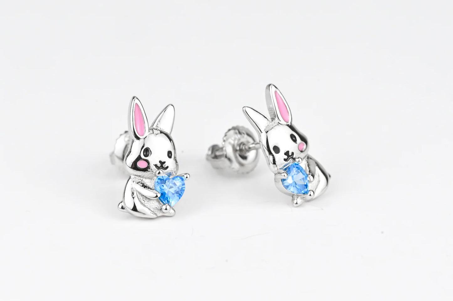 Silver Stud Kids Earrings Rabbit