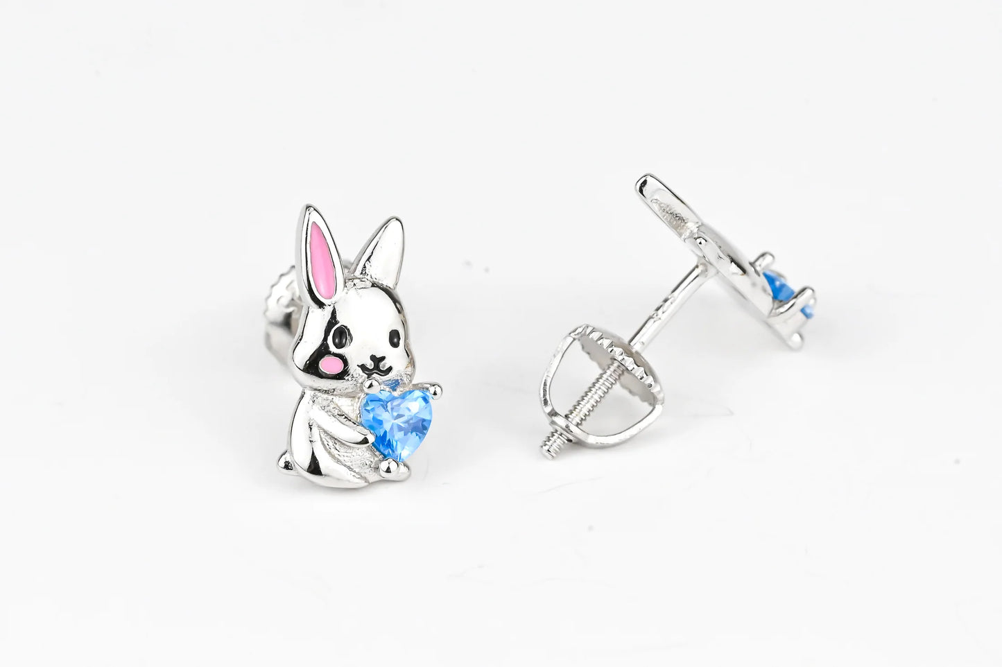 Silver Stud Kids Earrings Rabbit
