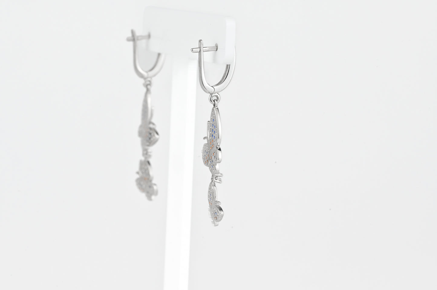 Silver Dangle Earrings Butterfly