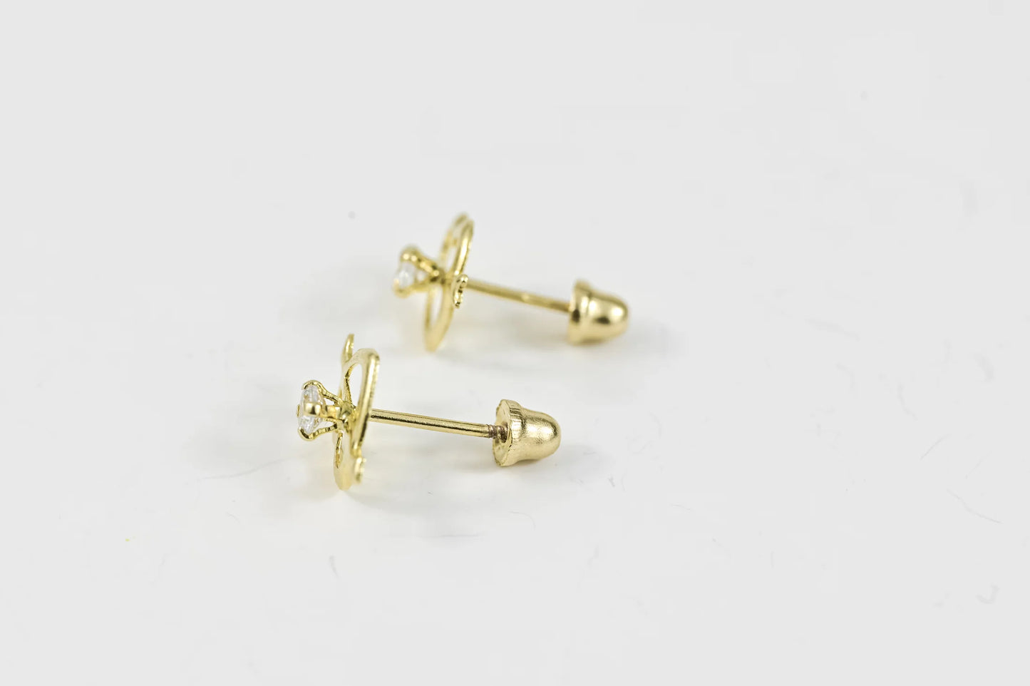 Kids Earrings Hearts with Zirconia stones