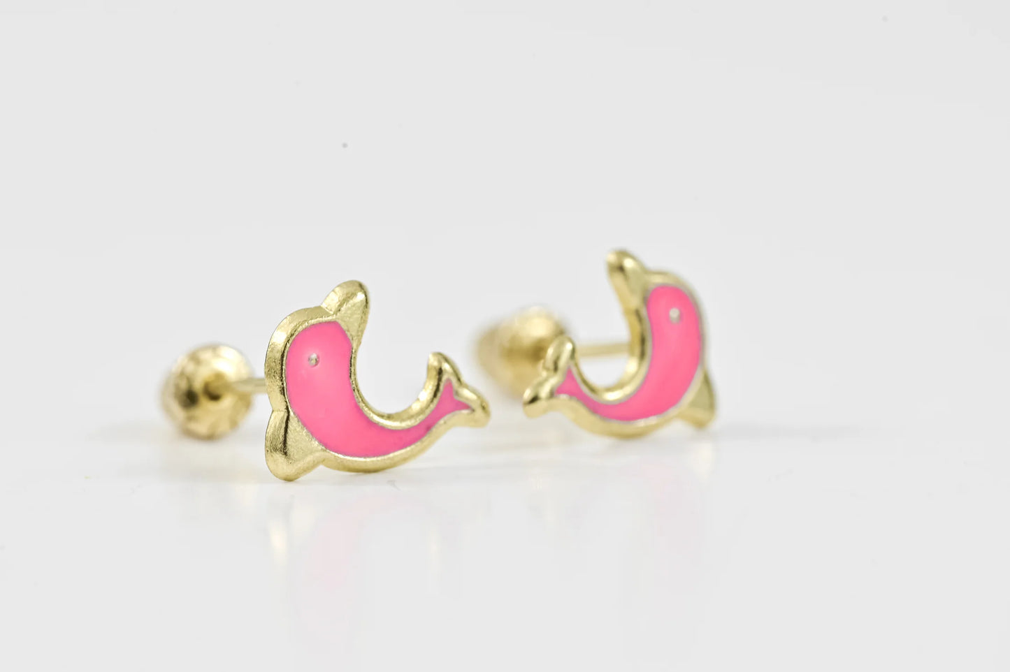 Kids Earrings Pink Dolphin