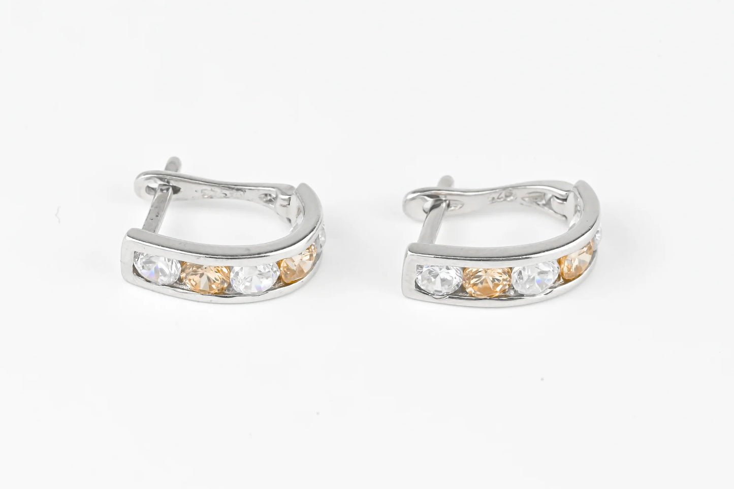 Silver Kids Earrings with Zirconia stones