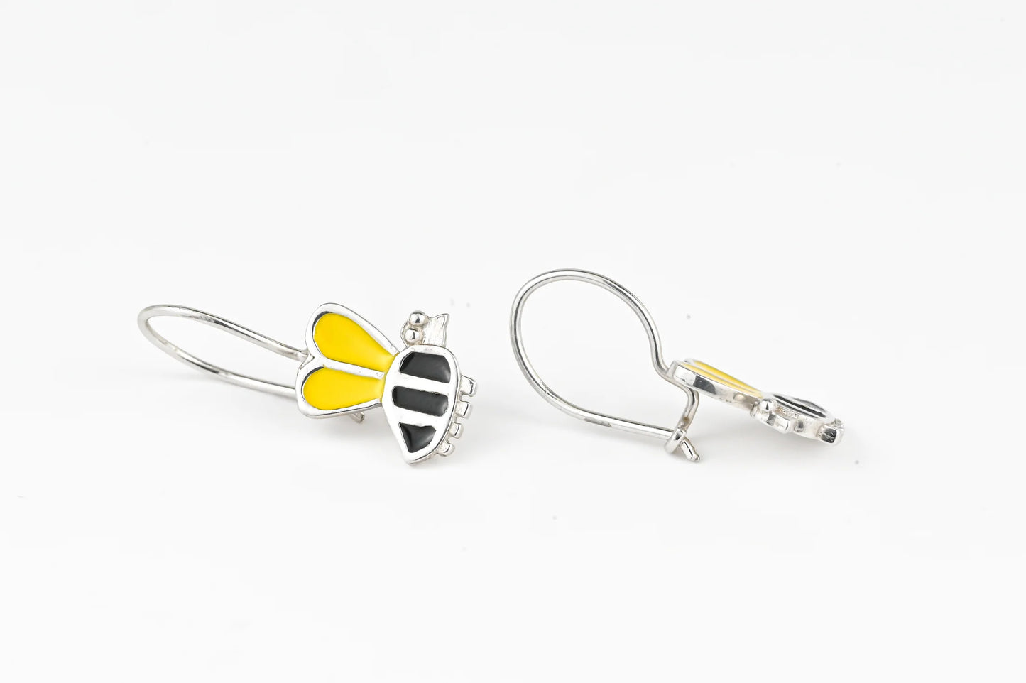 Kids Earrings Bee Silver