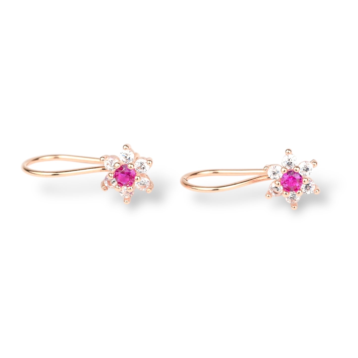 Pink Flowers Kids Earrings