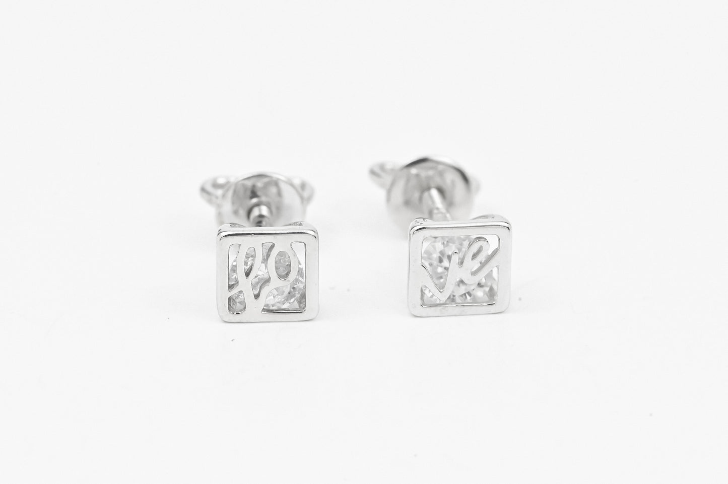 Earrings Love Heart White Gold