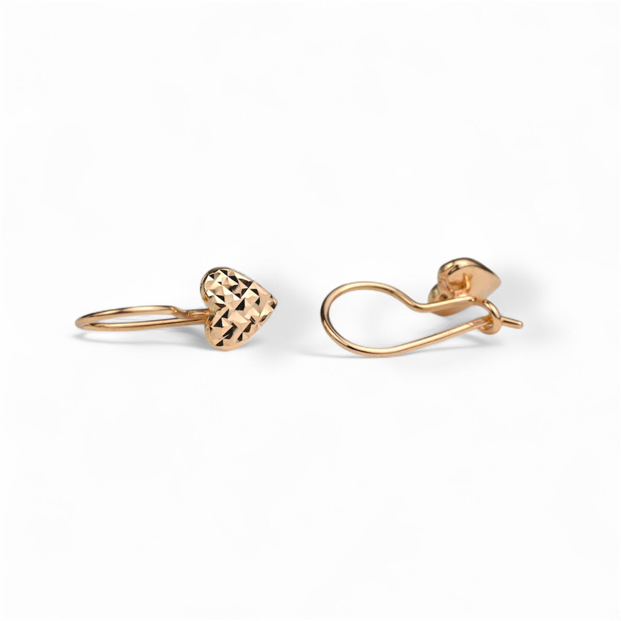 Kids Earrings Rose Gold Hearts