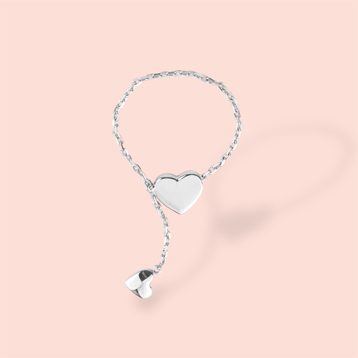 Ring Hearts White Gold (Size is adjustable)