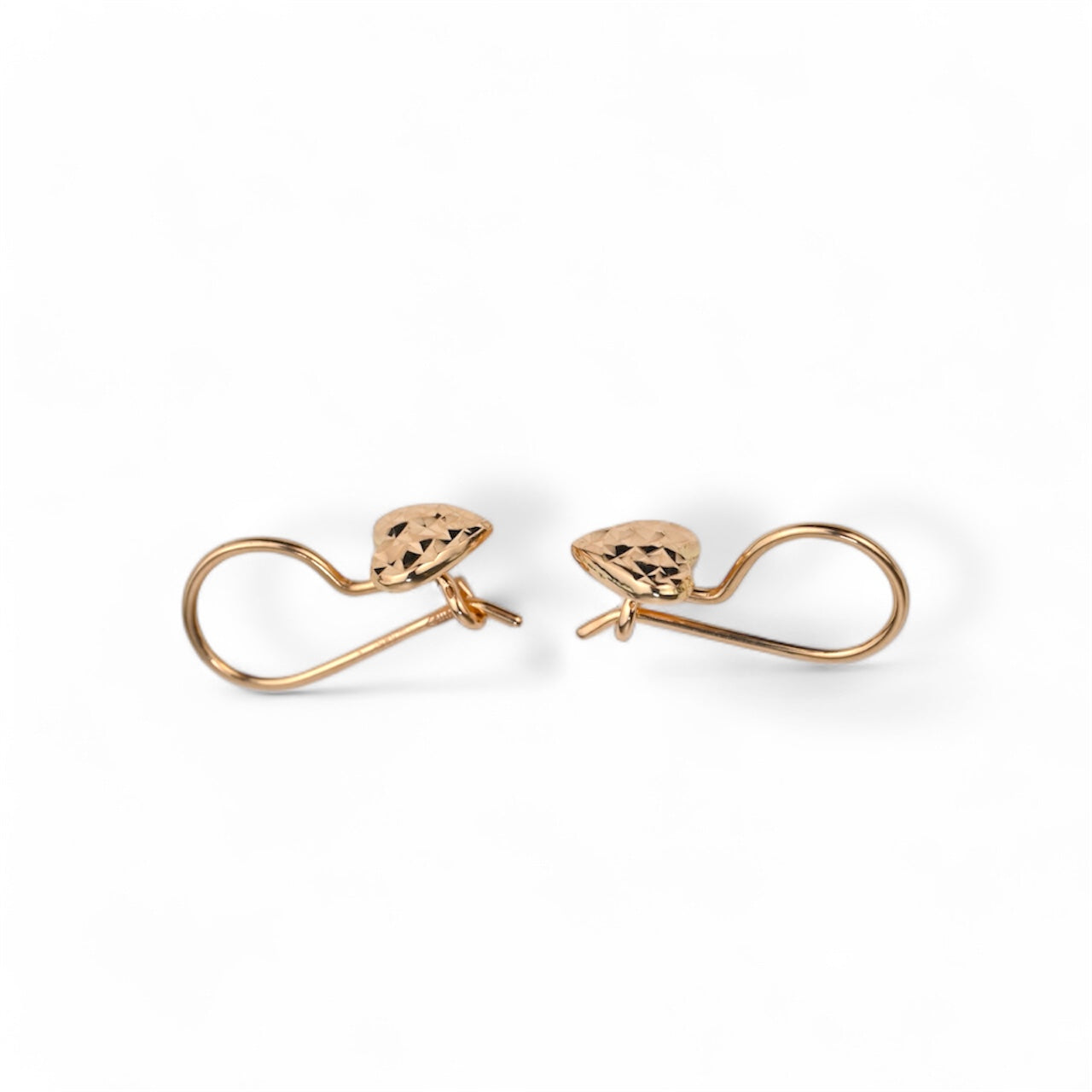 Kids Earrings Rose Gold Hearts
