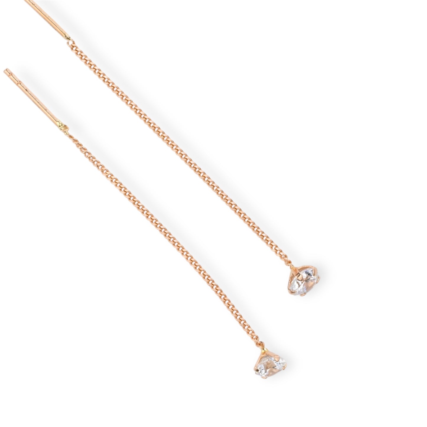 Thread Earrings with Zirconia stones