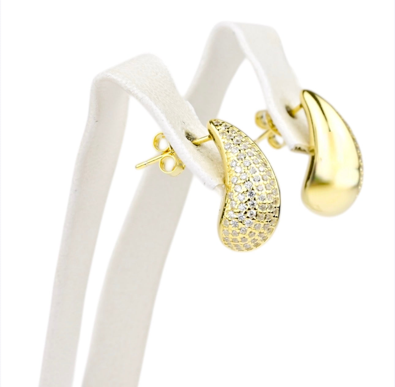 Silver Drop Earrings Yellow Gold Plated