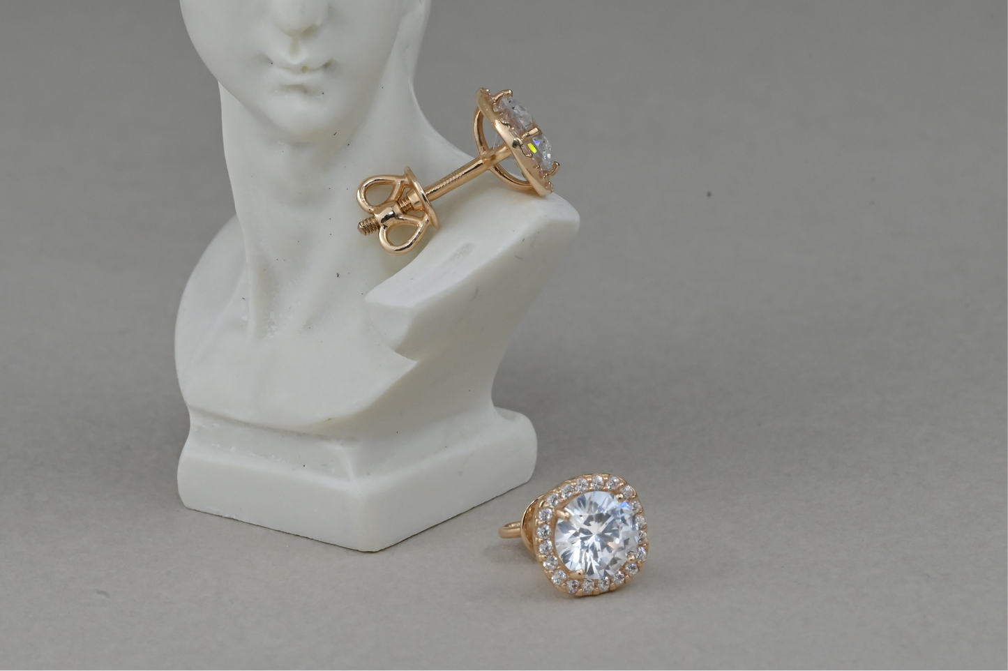 Screw in Earrings with Zirconia stones