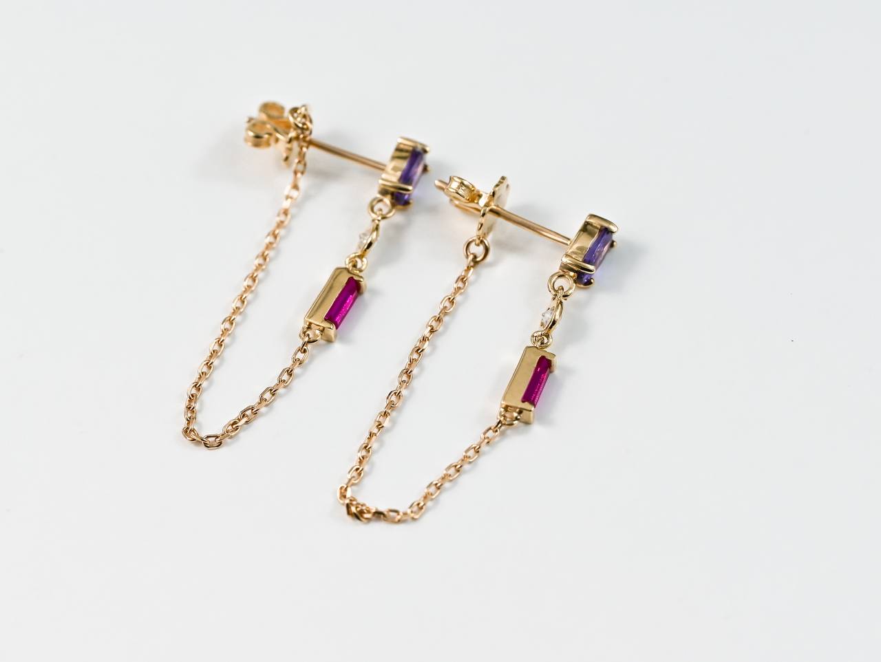 Stud lock Dangle Earrings