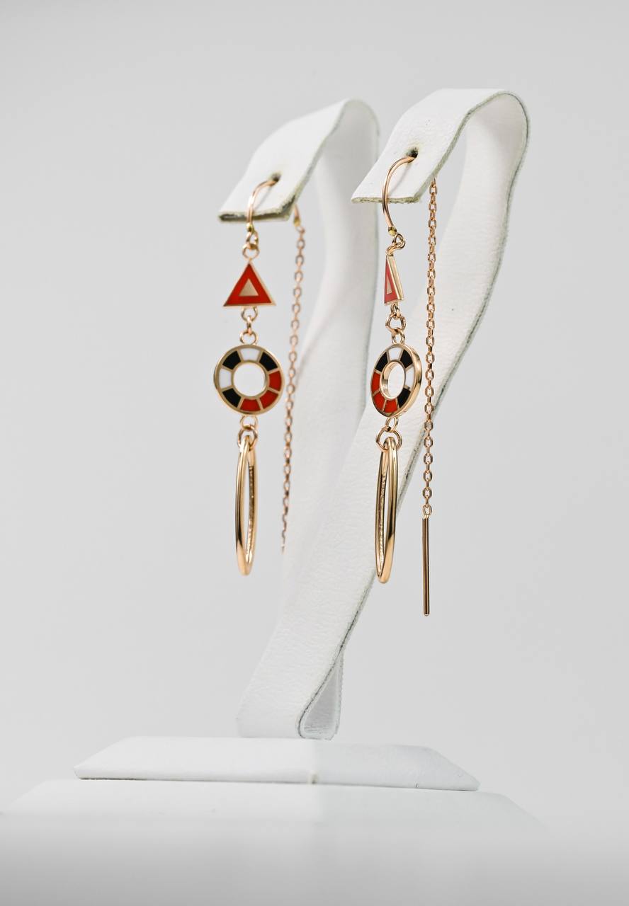 Earrings with Enamel