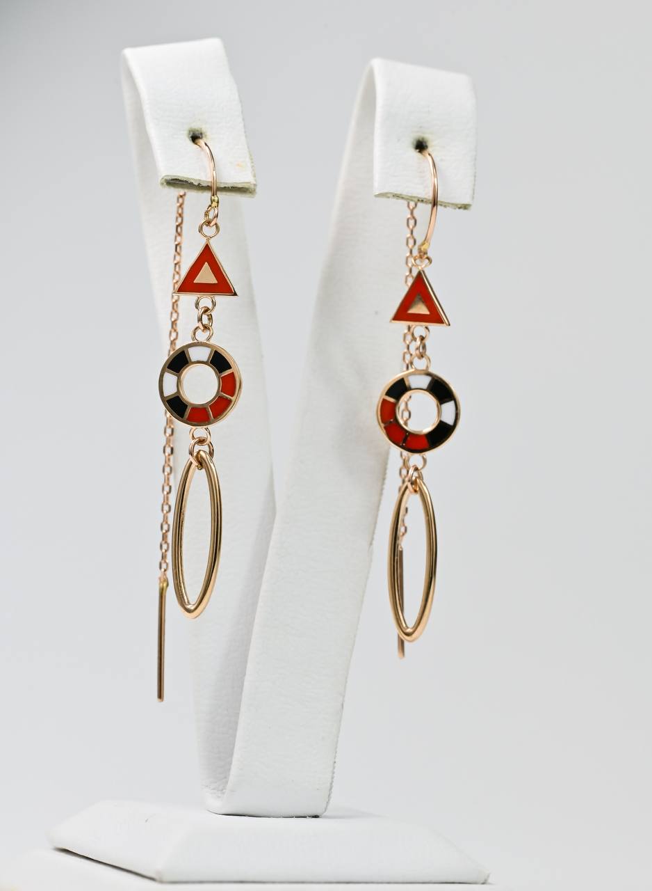 Earrings with Enamel