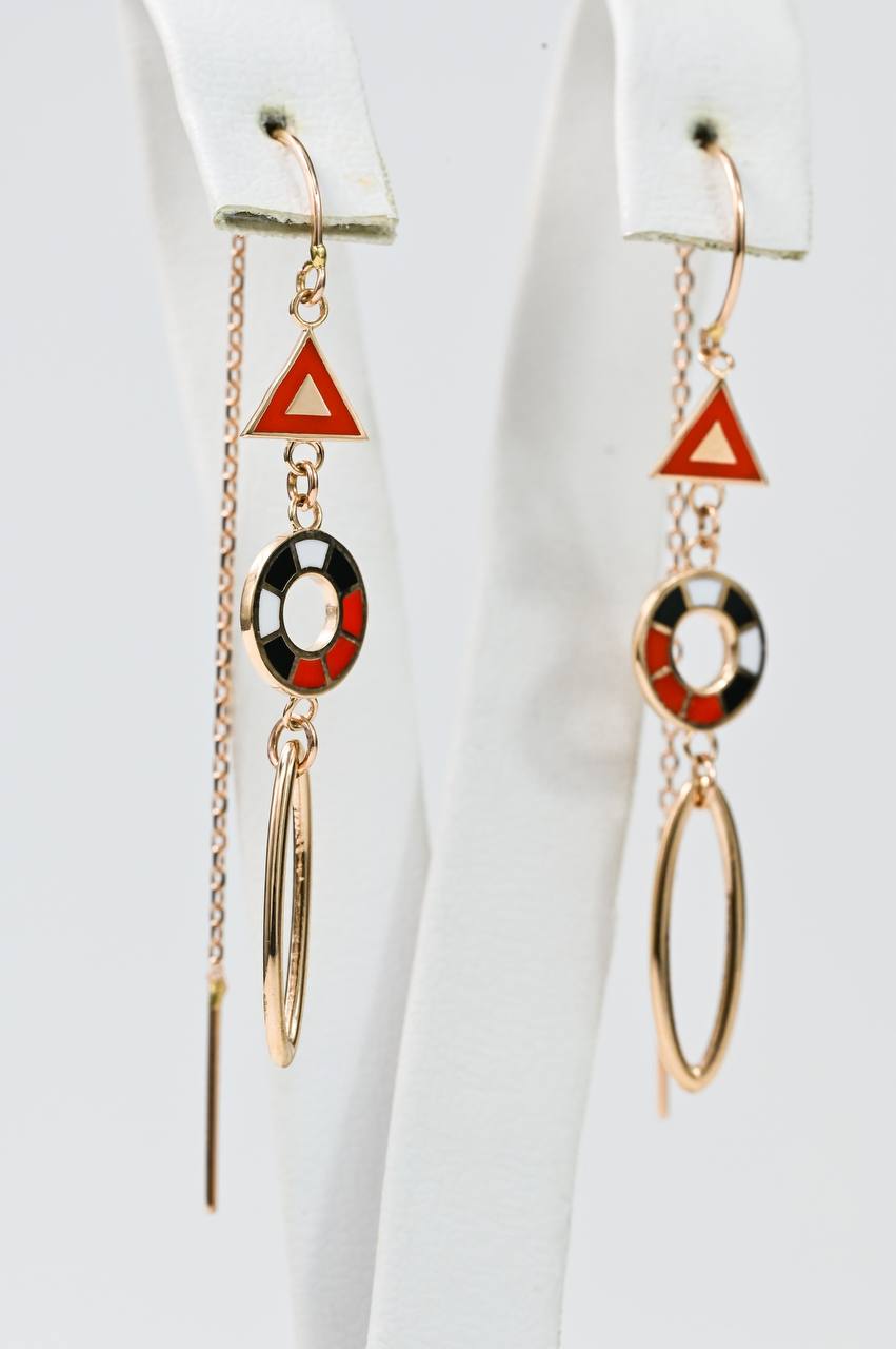 Earrings with Enamel