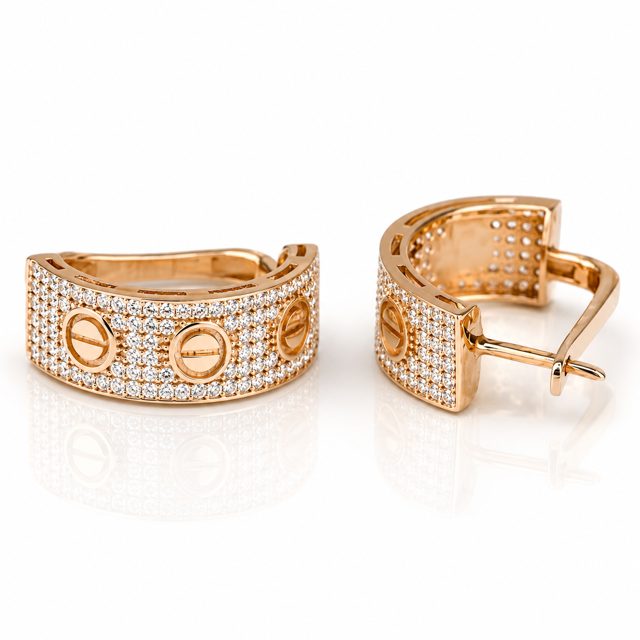 Bright Earrings with Zirconia stones