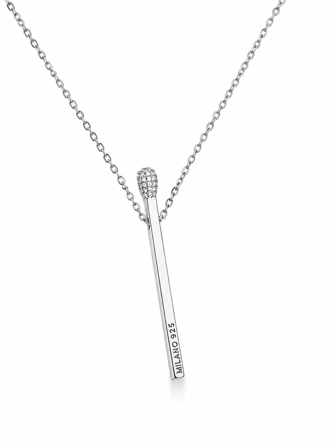 Silver Necklace with Match Pendant