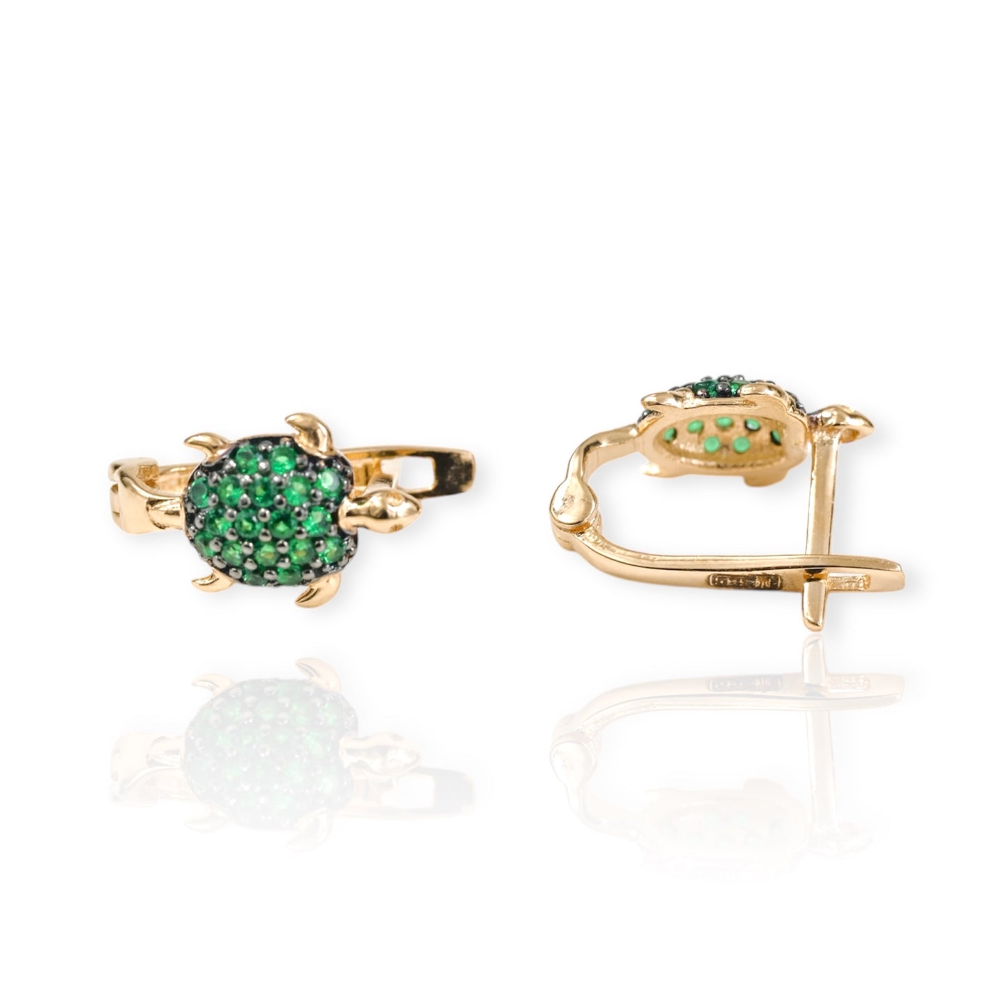 Kids Earrings Green Turtle