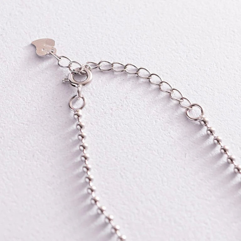 Silver Teardrop and Spheres Charms Anklet