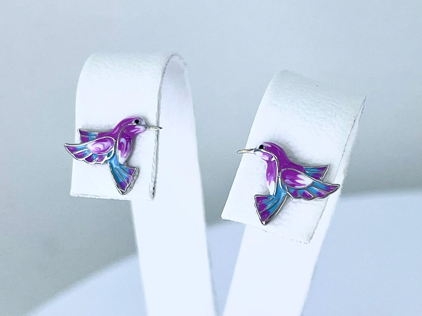 Dainty Hummingbird Silver Jewelry Set